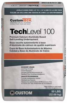 Levelers TechLevel 00 Calcium Aluminate Based Self-Leveling Underlayment Product Description TechLevel 00 is a high quality self leveling underlayment that achieves greater than 4,000 PSI compressive