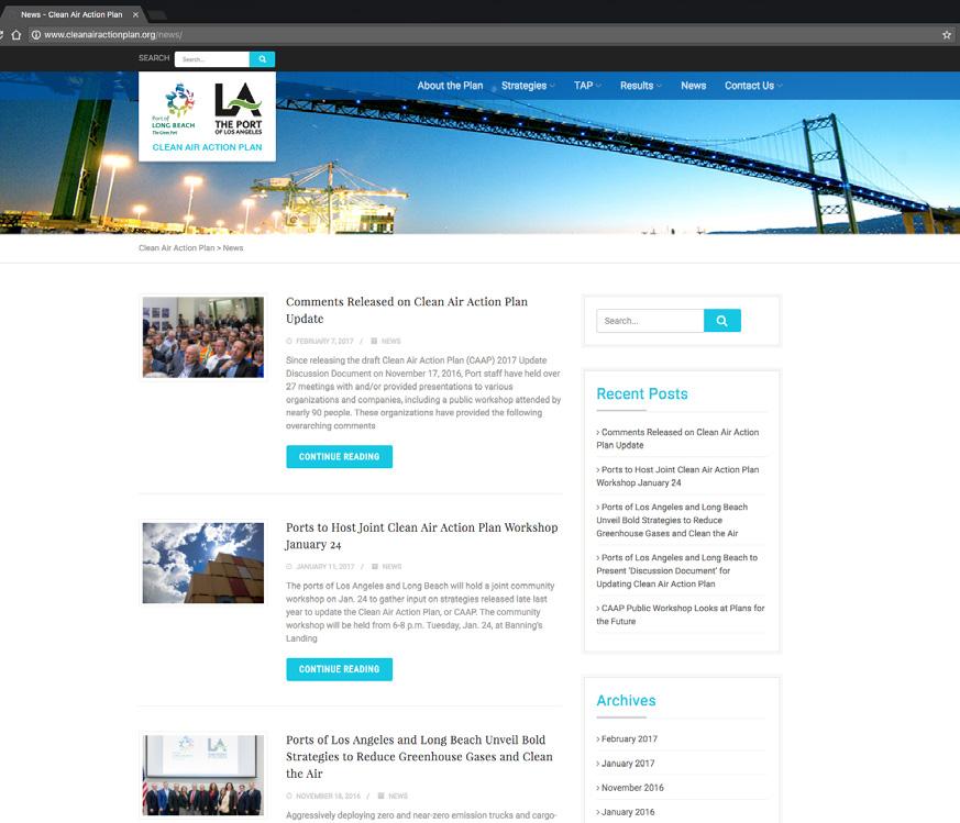 The new site is more user-friendly, with large images of port