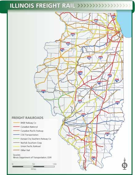 There are 46 freight railroads that range in size from national carriers all seven Class 1 railroad operate in Illinois to local switching companies.