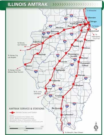 These included four additional trips on the 284-mile Chicago-Springfield-St. Louis corridor and two trips each on the Chicago-Carbondale and Chicago-Quincy routes.