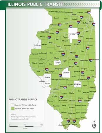 Public Transit In Illinois, 67 public transportation operators provide service to urban areas and rural communities.