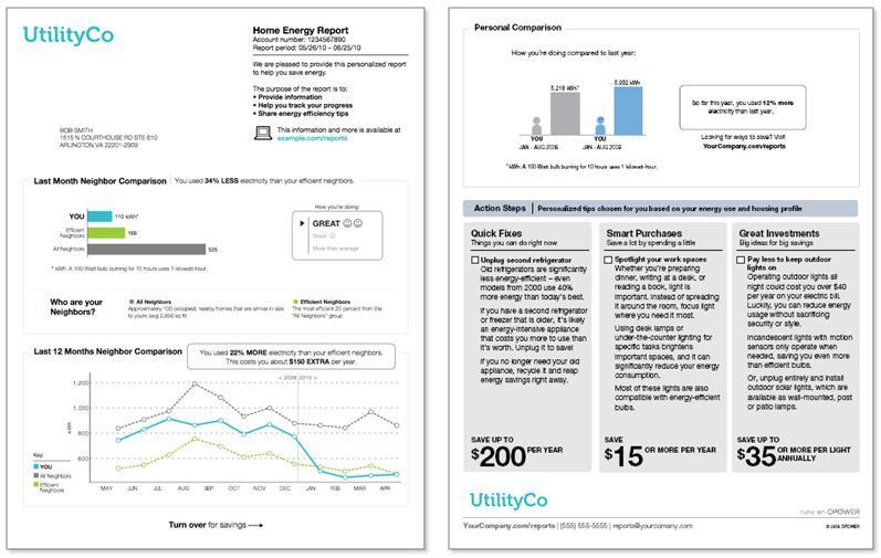 Home Energy Reports Opower is probably best known for pioneering the Home Energy Report. One way to think of it is as a more interesting presentation of the customers electric bill. More than 7.