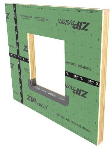 Install sill/pan flashing that satisfies the requirements of ASTM E 2112 and AAMA 711into the rough opening. ZIP System tape or ZIP System stretch tape may be used as pan flashing.