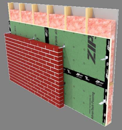 needed for required edge nailing on braced wall panels Anchored masonry brick veneer Brick veneer anchors (ties) shall be anchored to wall studs through ZIP System R-Sheathing panels and spaced per