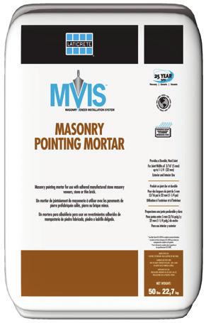 Masonry Veneer Mortar allows for more rapid installation resulting in higher labour production rates, and maximum bond between substrate and selected veneers.