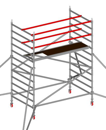 10. Place a trapdoor platform at 2m level (8 rungs from ground) and set to one side of tower.