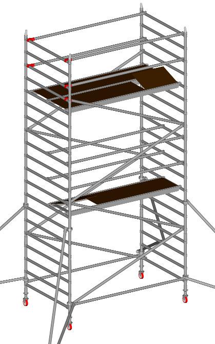 17. Repeat step 11 above and climb through the trap. 18. Fit horizontal braces to both sides of platform at 2 nd and 4 th rungs above platform level to form permanent handrail.