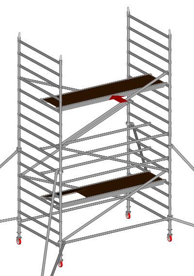 9. Operative should then climb through the trap and rest against the platform (just below base of back) with feet firmly placed on frame rungs (as shown). 10.