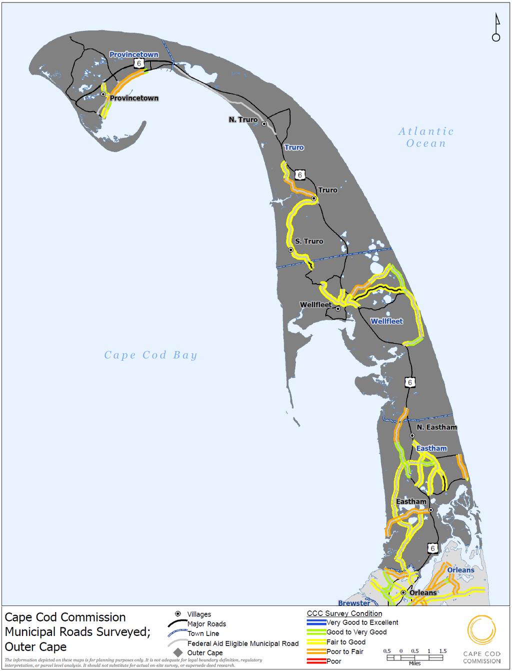 FIGURE 8-2011-2014 CCC PAVEMENT CONDITION SURVEYS: OUTER CAPE Cape Cod