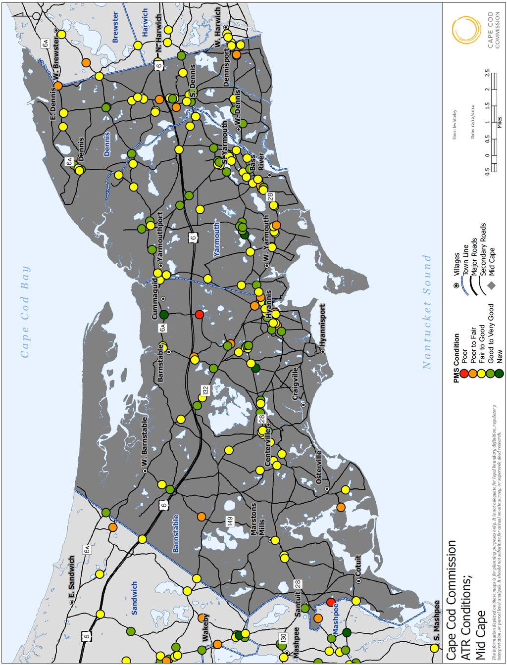 FIGURE 10-2011-2014 PAVEMENT CONDITIONS AT ATR LOCATIONS: MID-CAPE Cape