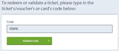 MESSENGER REDEMPTION In the Tickets menu option, select Redeem Ticket and then enter the loyalty card code.
