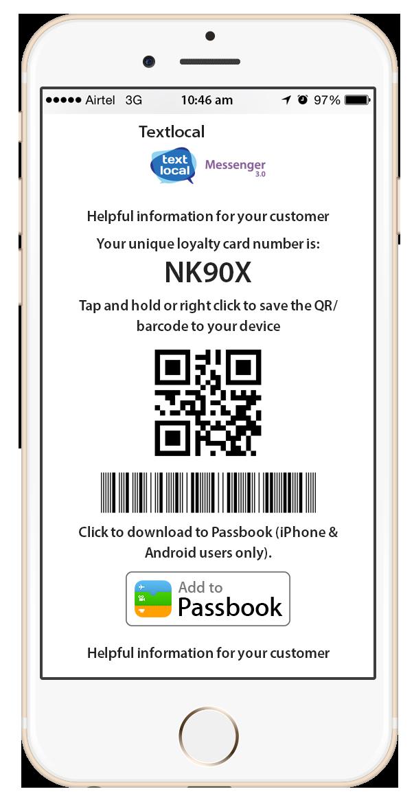 Customising your loyalty card STEP FIVE: CUSTOMISE YOUR MOBILE LOYALTY CARD WEB PAGE The left hand side of your screen will show a preview of what your voucher or ticket looks like.