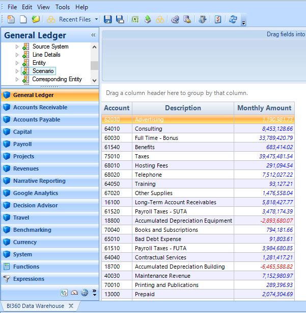 Practical Usage Examples In most cases, BI360 Reporting will be used as a reporting and ad-hoc query tool, either stand alone or as part of the BI360 suite.