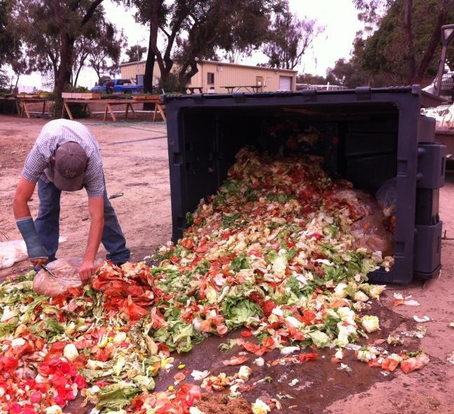 Fast Food to Farm Composting food scrap from local food establishment November 2014 April 2015 2 part-time farmers managing compost Soil
