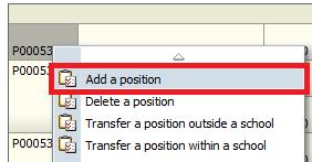 10 POSITION ADJUSTMENTS Add a new position Use this task to add a new position to a particular department. This will not create a new position number.