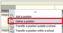 16 Delete a position Use this task to delete a position. It s as simple as that! 1.