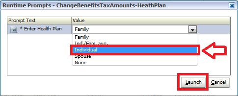 option Change benefits choices from the drop down menu. 2.