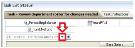 Click on the Home Department drop down arrow ( ) and type the department ID you want to work with in