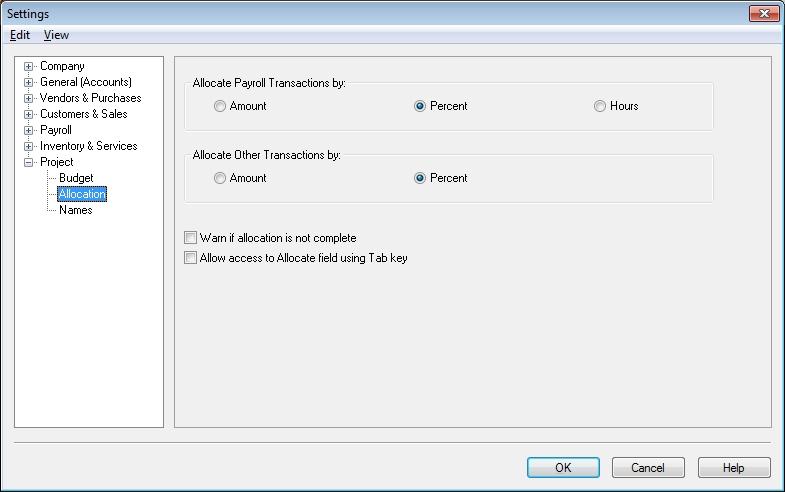 Setting up projects You record a project s revenue and expenses by allocating transaction amounts to the project. These amounts can be viewed on various project reports.