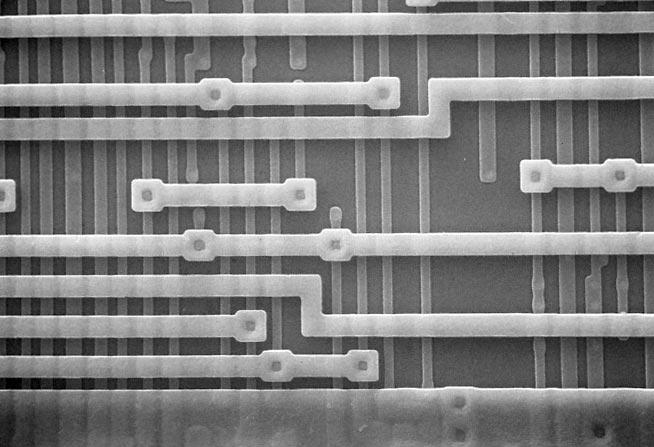 SEM section view of a metal 2 line