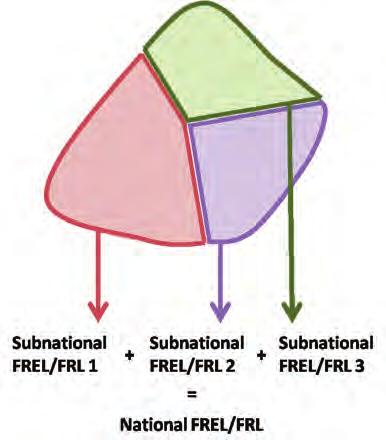 Countries may also develop multiple sub-national FREL/FRLs (either simultaneously or at different points in time) using sub-national methodologies and data, and subsequently aggregate them to create