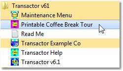 2 Welcome to the Coffee Break Tour Use this tour to get familiar with using Transactor.