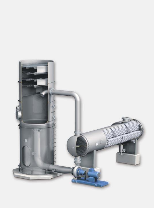 Plant Components Forced circulation reboiler Forced circulation reboilers are used for reboiler duties where viscous and/or heavily contaminated media are to be expected in the bottom product.