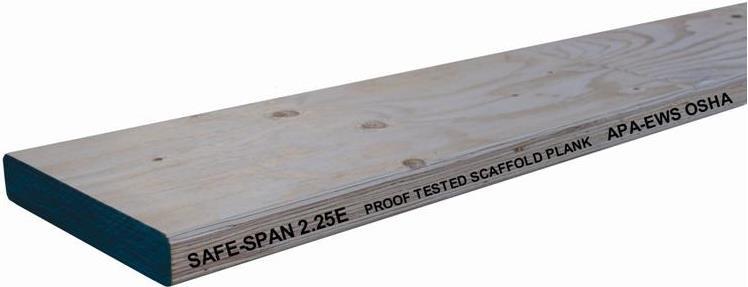 LVL SCAFFOLD PLANK Safe Span 2.25E LVL Scaffold Plank engineered wood is designed for those seeking a stronger, longer lasting plank.