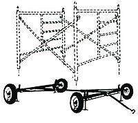 WAGONS SW-M,L SW-T N/A SCAFFOLD WAGON - Two Sizes Available; 8 & 12 Wheels - For 5 wide scaffold frames -