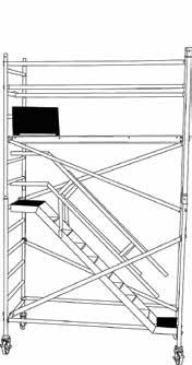 Fit door platform on 9th rung on the same side of stair engage wind locks of the platform. Attach Horizontal Brace on 11th and 12th rungs on both the side near to the platform. See Pic E.