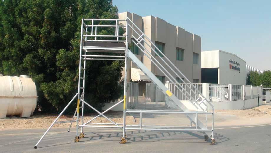 Because of its design, it is very easy to transport the complete stair scaffold after dismantling in any small truck.
