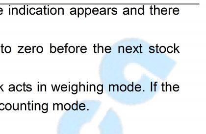 The stock function is available only after stable indication appears and there should be a weight or quantity value.