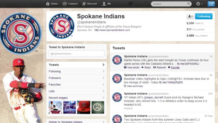 During the course of the 2012 season, the Spokane Indians website saw 694,404 views with