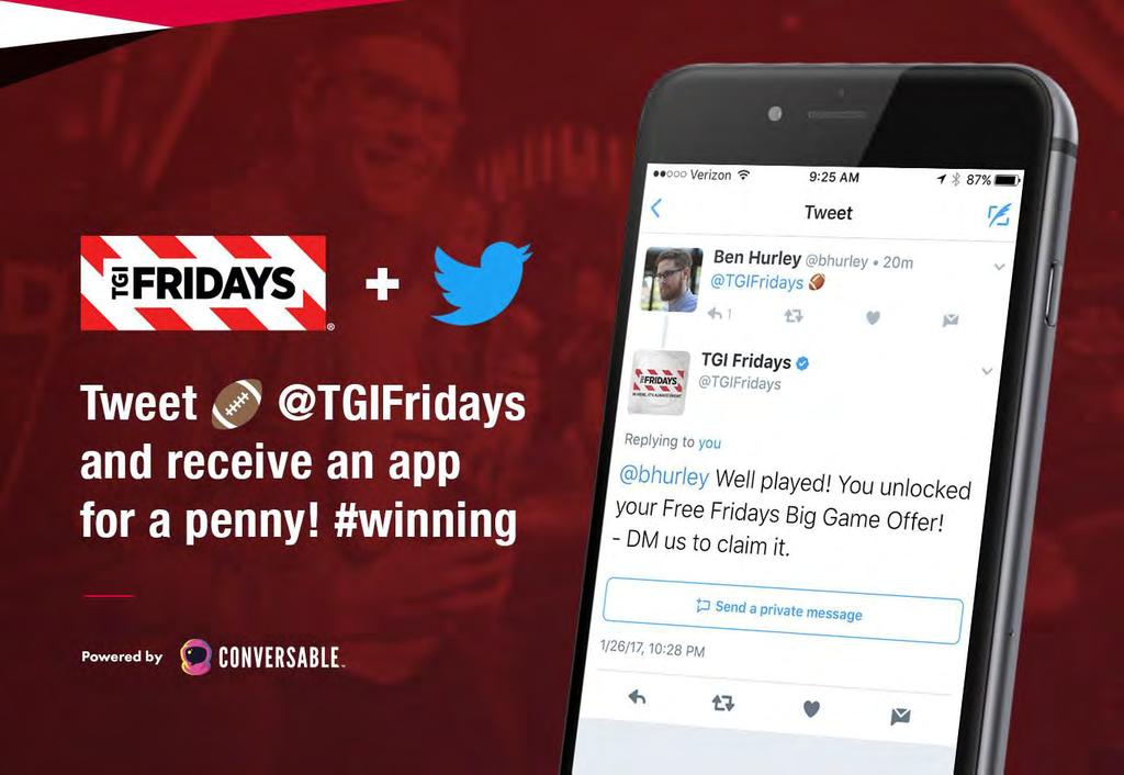 TGI Fridays used chatbots to personalize offers on social,