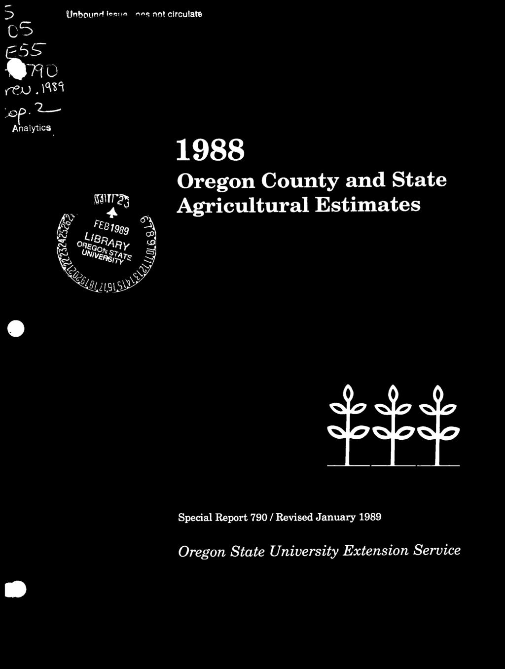 Analytics 1988 Oregon County and State
