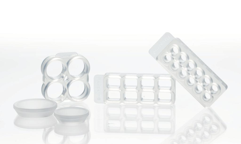 For the cultivation of adherent cells, x-well products, flexiperm or DIN slides can be placed into the compartments.