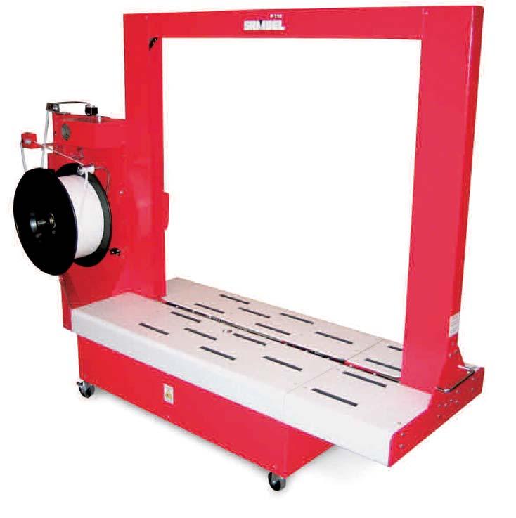 MODEL P710LB LOW BOY STRAPPING MACHINE This variation on a standard machine has been designed as a low boy for applications where integration into a low conveyor line is required.