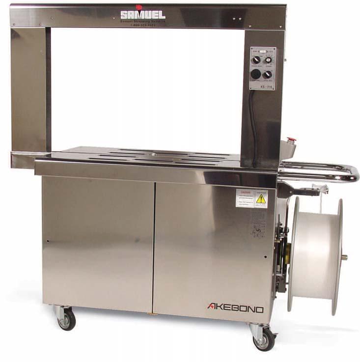 MODEL P710SC STAINLESS STEEL STRAPPING MACHINE The SC model has a stainless track cover and cabinet which has been designed to withstand high moisture environments.