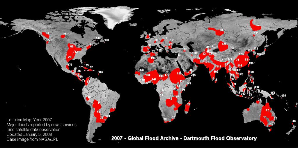 Global Flood Archive for 2007