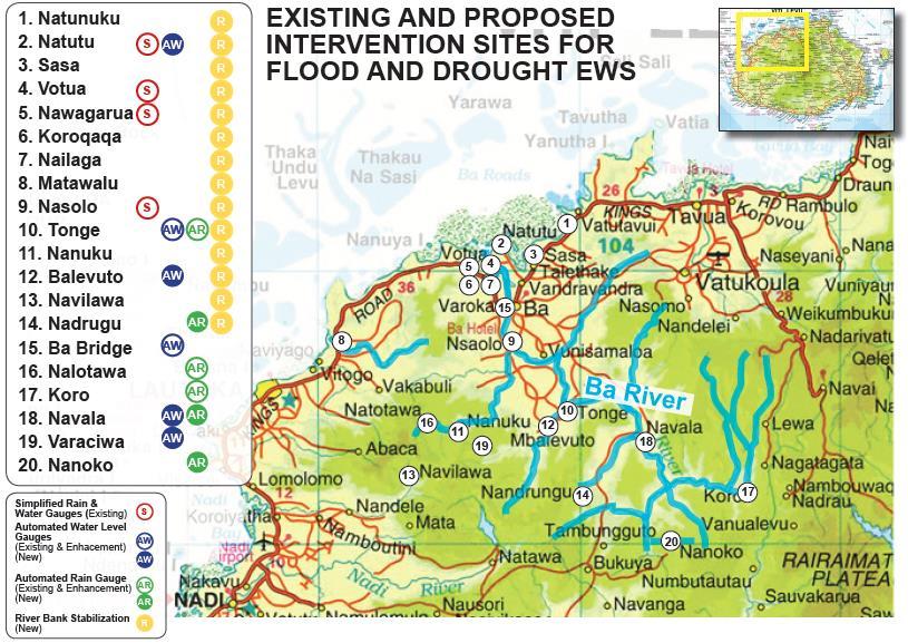 Annex 2: Map of Existing, Enhanced and/or New EWS and River