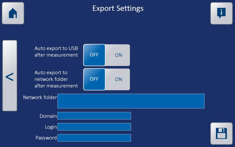 The export setting can be selected by tapping the On button. If no preference is set, the QIAxpert software will ask each time about exporting results.