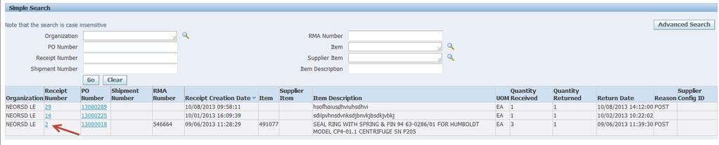 3- Note the inclusion of RMA Number, Quantity Returned, Return Date, and Reason information for each return.