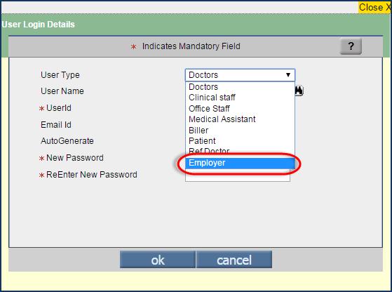 Figure 3.3-1: Once the Employer login details are generated, the login details are sent to the Employer s email address (entered in the Employer s Address details), if present.