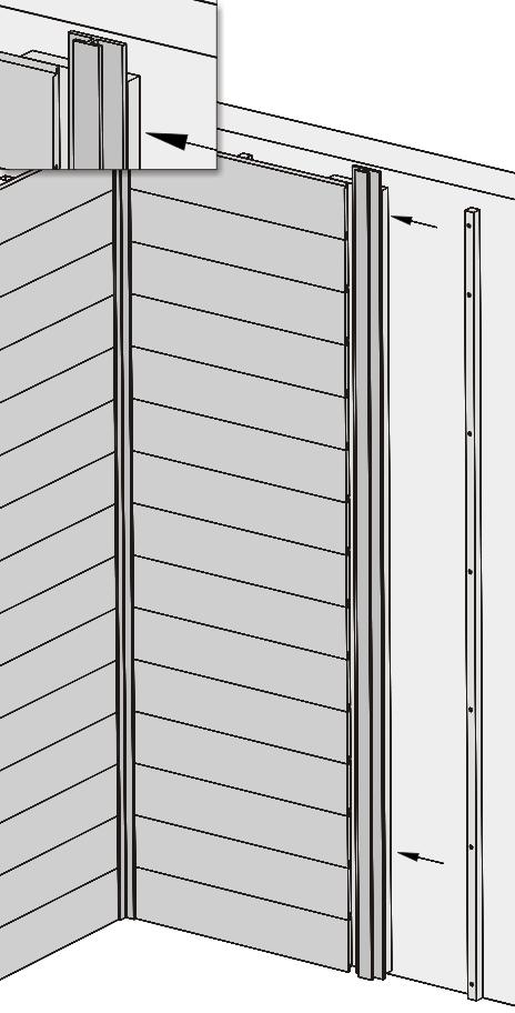 2 Then, install the wall cladding boards as shown in Diagram 25 by