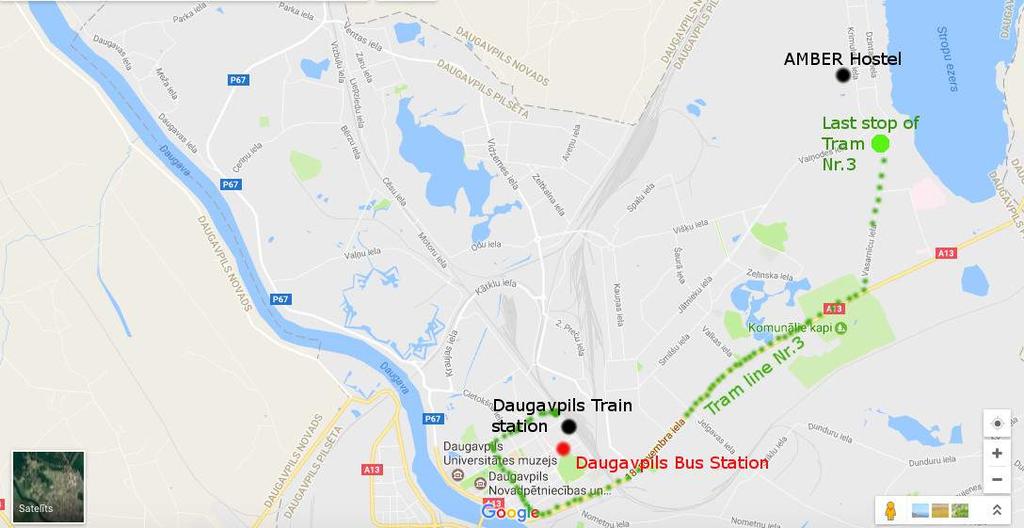 ARRIVING TO DAUGAVPILS: Address of accomodation: AMBER hostel Daugavpils, Krimuldas street 41 Best option to use Taxi or Tram Nr.