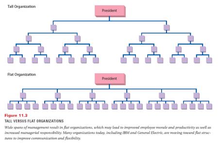 Figure 11.3: Tall Versus Flat Organizations Copyright Houghton Mifflin Company. All rights reserved. 11 22 Table 11.