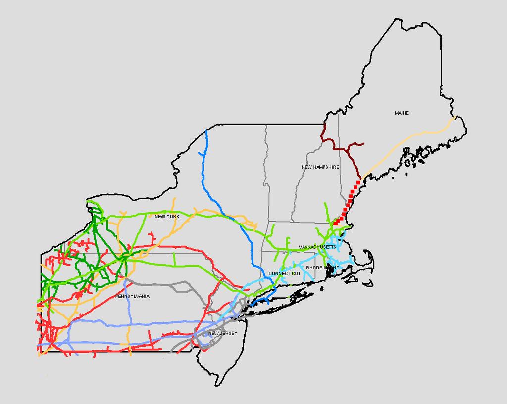 Planned Northeast Pipeline Projects Prepared by NGA, 8-06, based on publicly available information. Project locations approximate.