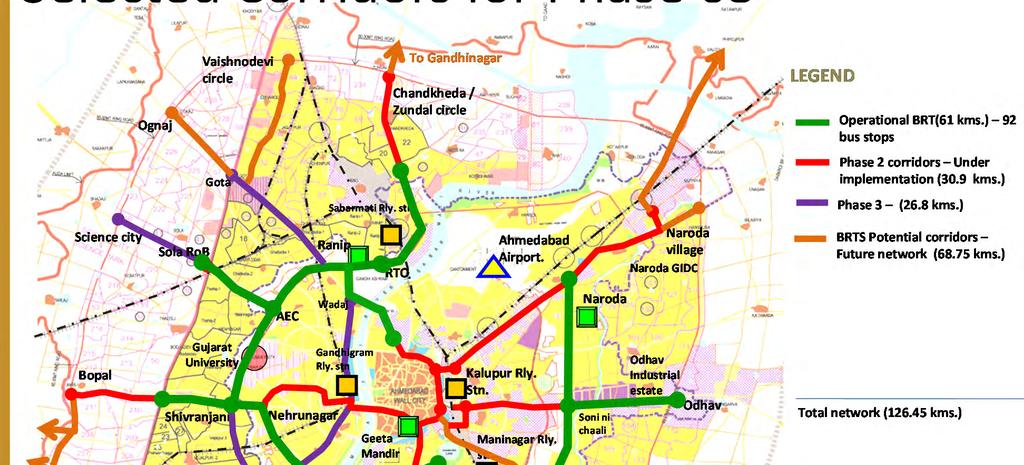 Selected Corridors for Phase 03 Network