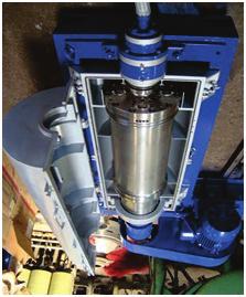 SALIENT FEATURE * Co-Current design * Simple, rugged construction * Tow - three-phase separation process * Rotor comprising screw conveyor inside conical/cyinderical bowl * Screw conveyor (single