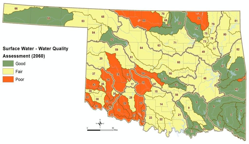 2060 Water Quality Availability Assessment Watershed mgmt. decreases water supply treatment, dredging, and capacity expansion costs.